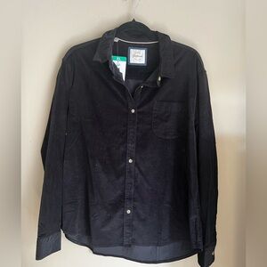 Jach’s Girlfriend Black Corduroy Button‑Down (XL NWT